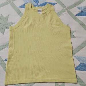 Athleta Yellow Ribbed Tank Top Sz L